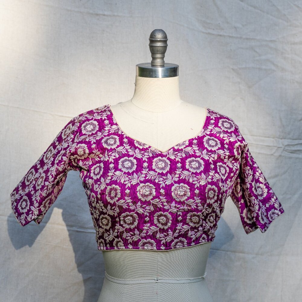 Purple Designer Silk Blouse